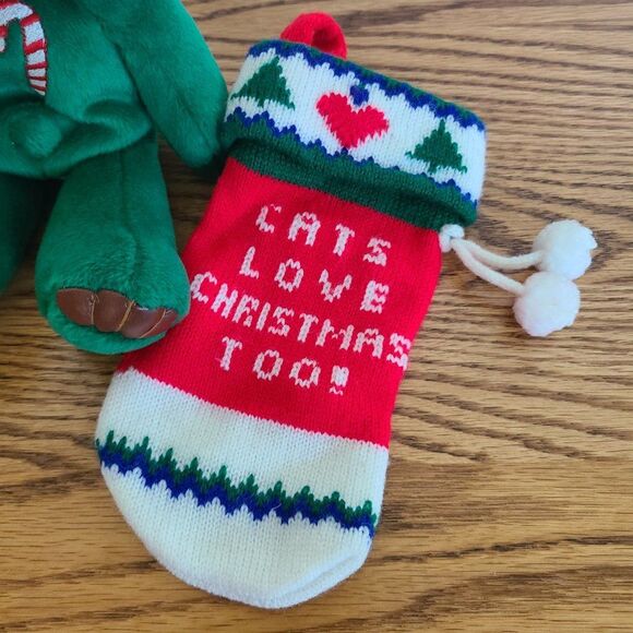 Limited Treasures Holiday Edition Sugar Cane Teddy Bear & Cat Christmas Stocking - Picture 4 of 14
